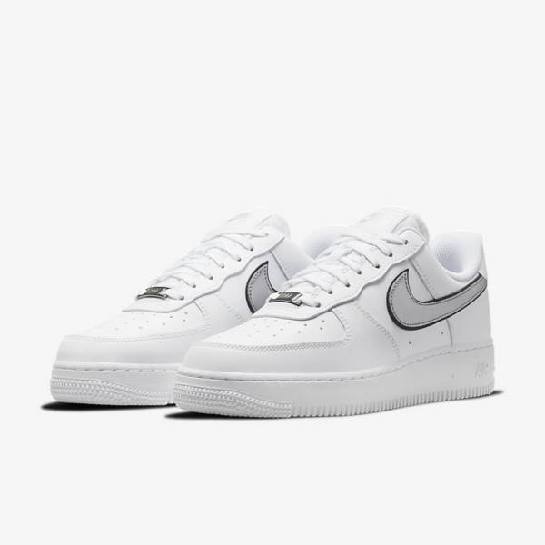 Nike Air Force 1 07 Essential Tenisky Damske Biele Čierne Metal Strieborne | NK134FPM