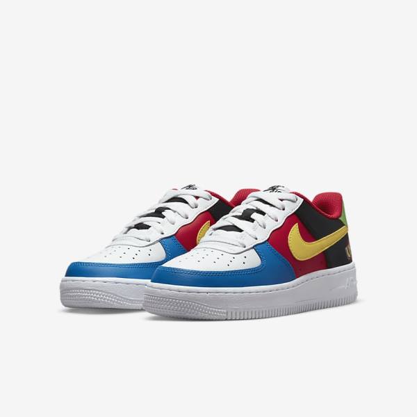 Nike Air Force 1 LV8 Older Tenisky Detske Biele Červené Kráľovská Modrá Zlate | NK581RFL