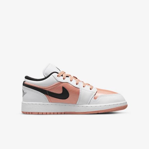 Nike Air Jordan 1 Low Older Tenisky Detske Biele Čierne | NK608WEC