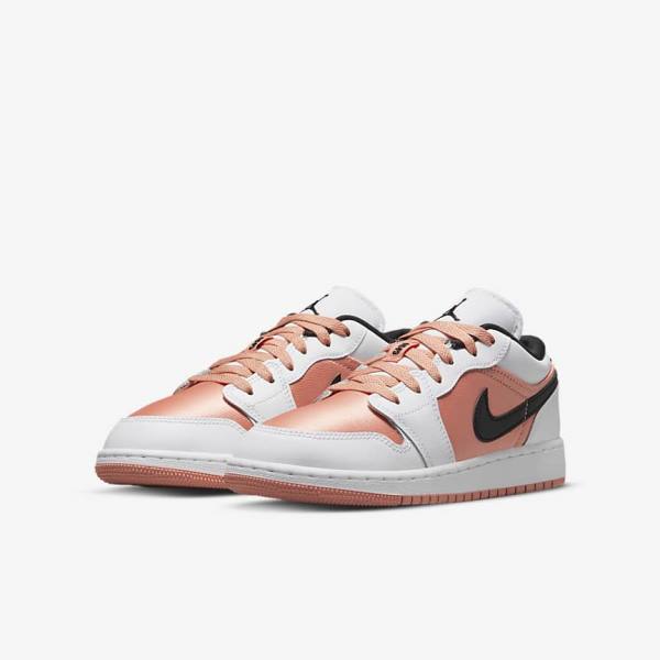 Nike Air Jordan 1 Low Older Tenisky Detske Biele Čierne | NK608WEC