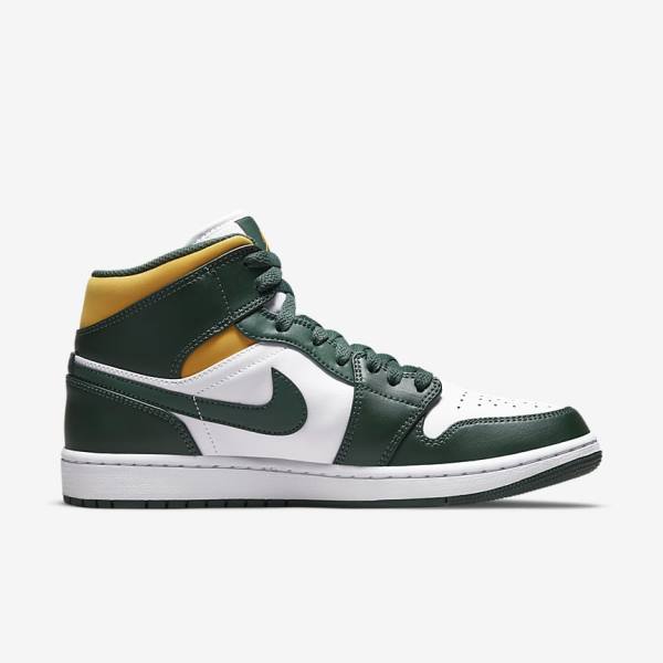 Nike Air Jordan 1 Stredne Jordan Tenisky Panske Zelene Biele | NK205FEL