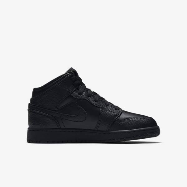 Nike Air Jordan 1 Stredne Older Tenisky Detske Čierne | NK034PLX