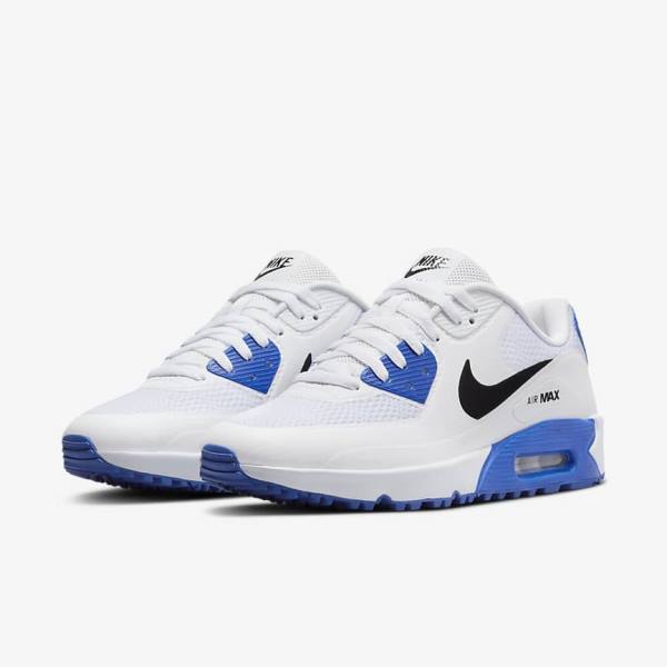 Nike Air Max 90 G Golfove Topanky Panske Biele Modre Platina Čierne | NK521QGM