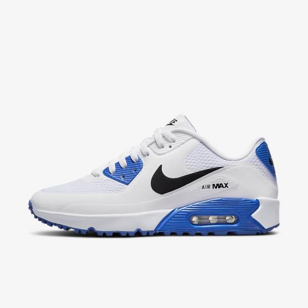 Nike Air Max 90 G Golfove Topanky Panske Biele Modre Platina Čierne | NK521QGM