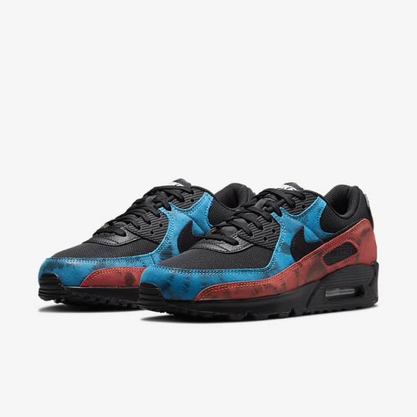 Nike Air Max 90 Tenisky Panske Čierne Modre Červené Biele | NK351FVO