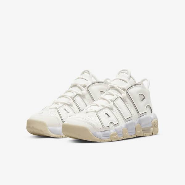 Nike Air More Uptempo Older Basketbalove Tenisky Detske Biele Hnede Svetlo | NK958KZF