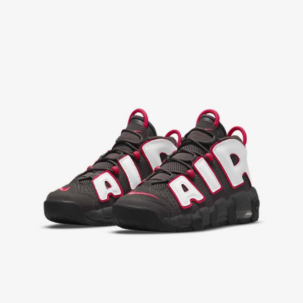 Nike Air More Uptempo Older Tenisky Detske Siva Čierne Červené Biele | NK914NGD