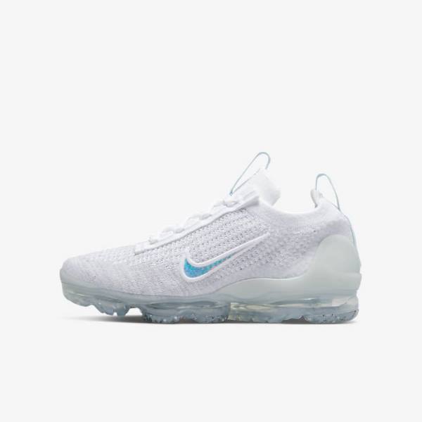 Nike Air VaporMax 2021 FK Older Tenisky Detske Biele | NK049BDP