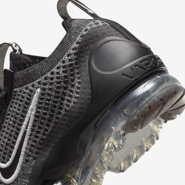 Nike Air VaporMax 2021 FK Older Tenisky Detske Čierne Biele Tmavo Siva Čierne | NK148NCS