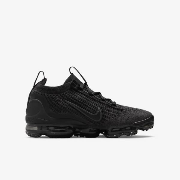 Nike Air VaporMax 2021 FK Older Tenisky Detske Čierne Tmavo Siva | NK752OLV