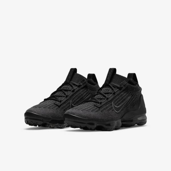 Nike Air VaporMax 2021 FK Older Tenisky Detske Čierne Tmavo Siva | NK752OLV