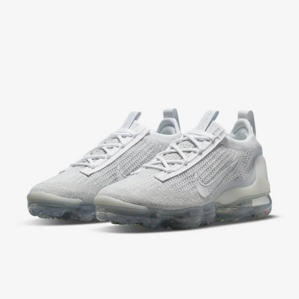 Nike Air VaporMax 2021 FK Tenisky Damske Biele Platina Metal Strieborne Biele | NK642OZL