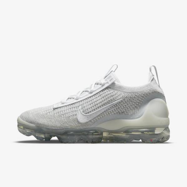 Nike Air VaporMax 2021 FK Tenisky Damske Biele Platina Metal Strieborne Biele | NK642OZL