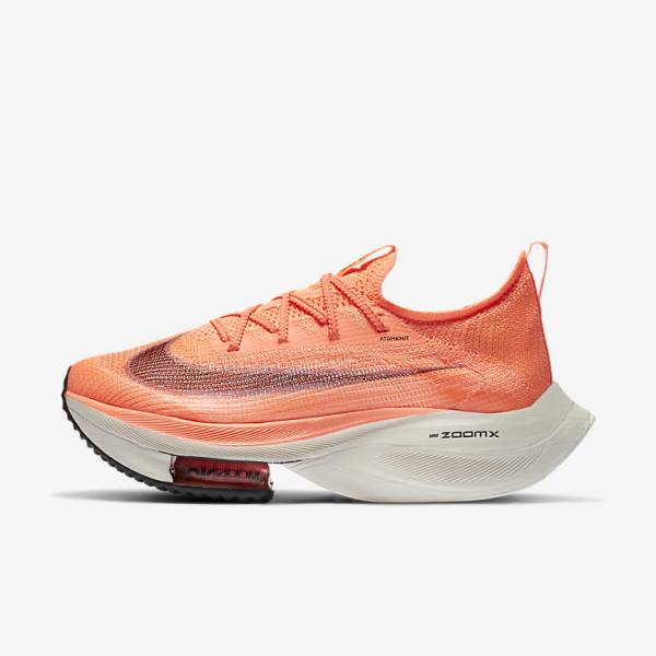 Nike Air Zoom Alphafly NEXT% Flyknit Cestne Zavodne Bežecké Tenisky Damske Svetlo Mango Metal Červené Hnede Čierne | NK293CVQ