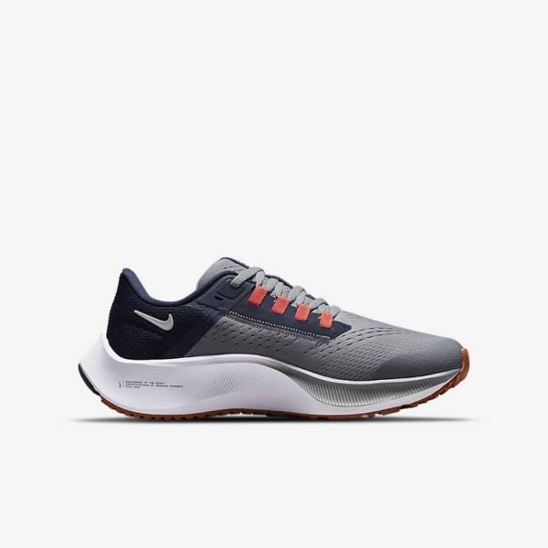 Nike Air Zoom Pegasus 38 Older Cestne Bežecké Tenisky Detske Siva Námornícka Modrá Oranžové Biele | NK940YUR