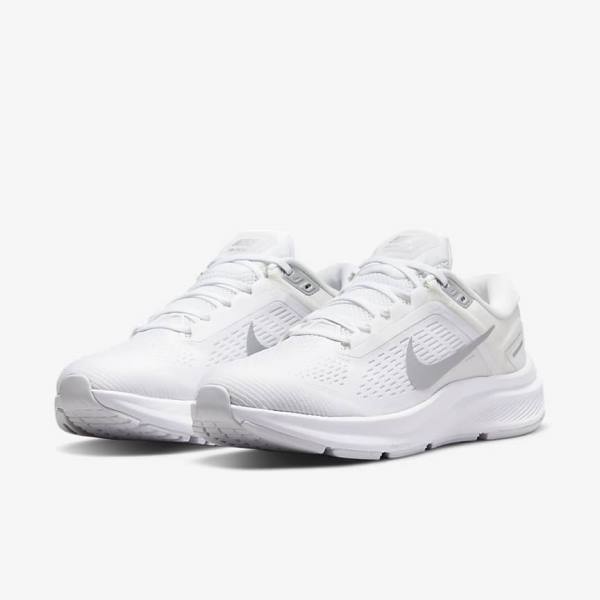 Nike Air Zoom Structure 24 Cestne Bežecké Tenisky Damske Biele Platina Platina Metal Strieborne | NK649KEZ