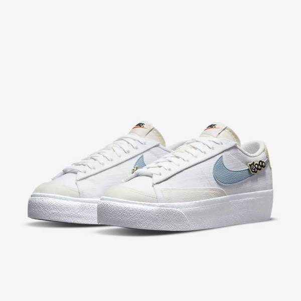 Nike Blazer Low Platforme Next Nature Tenisky Damske Biele Ruzove Biele Modre | NK142GAM