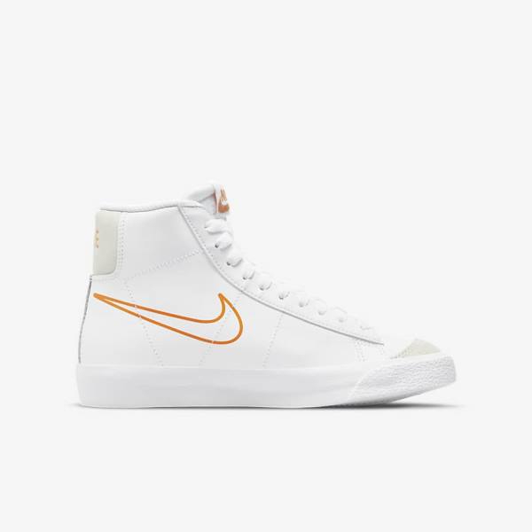 Nike Blazer Stredne 77 Older Basketbalove Tenisky Detske Biele Čierne Biele | NK491LKG