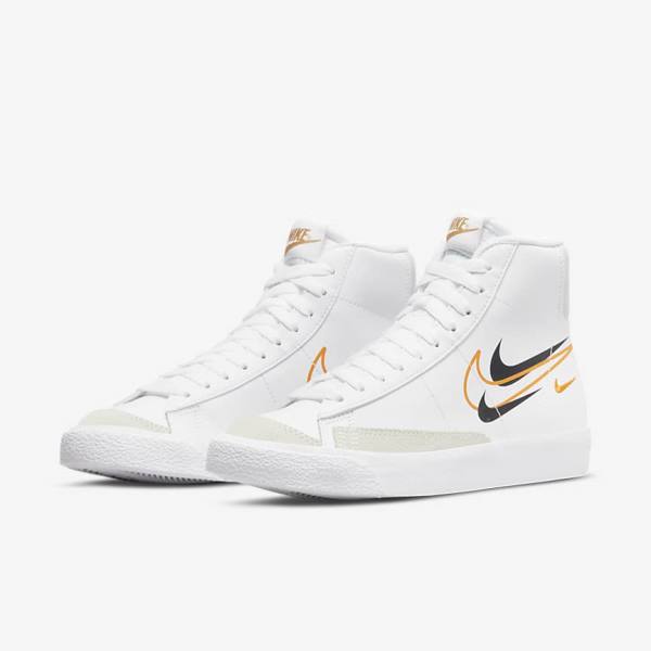 Nike Blazer Stredne 77 Older Basketbalove Tenisky Detske Biele Čierne Biele | NK491LKG