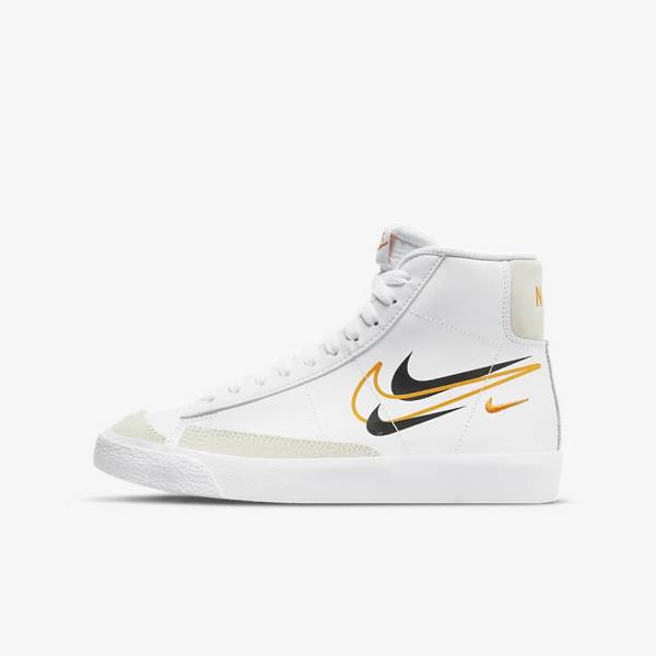 Nike Blazer Stredne 77 Older Basketbalove Tenisky Detske Biele Čierne Biele | NK491LKG