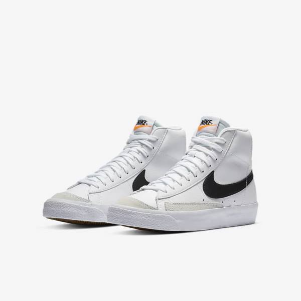 Nike Blazer Stredne 77 Older Basketbalove Tenisky Detske Biele Oranžové Čierne | NK750EPR