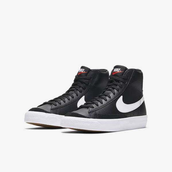 Nike Blazer Stredne 77 Older Tenisky Detske Čierne Biele Oranžové | NK769HUL