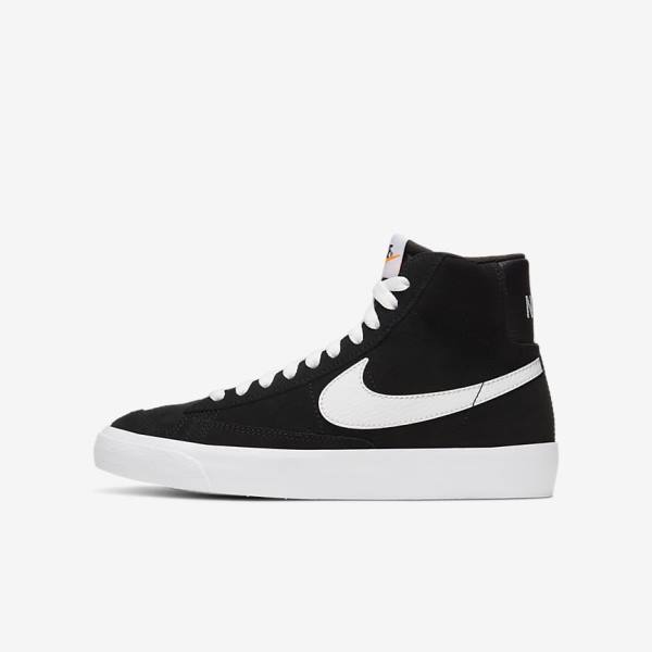 Nike Blazer Stredne 77 Semisove Older Tenisky Detske Čierne Oranžové Biele | NK615XMO