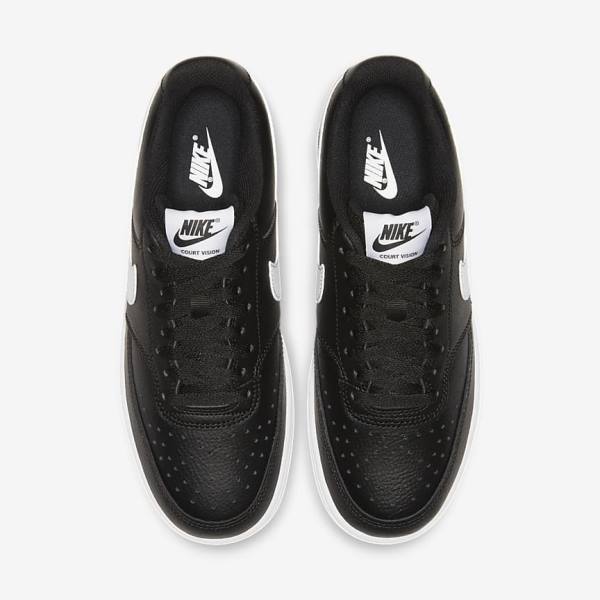 Nike Court Vision Low Tenisky Damske Čierne Biele | NK819HIC