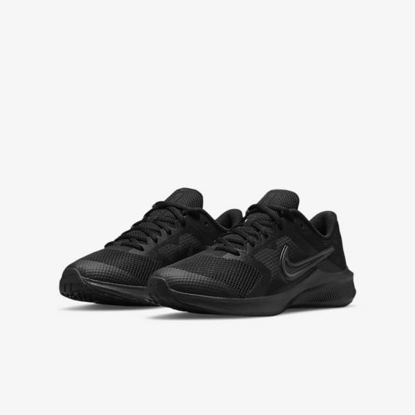 Nike Downshifter 11 Older Cestne Tenisky Detske Čierne Tmavo Siva | NK618SGH