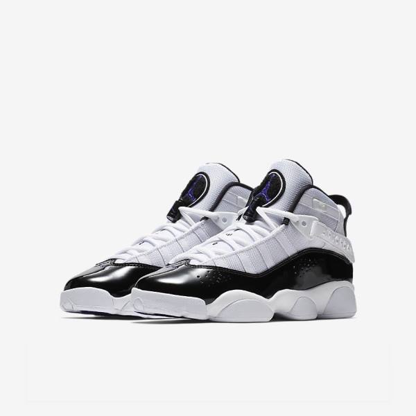 Nike Jordan 6 Rings Older Tenisky Detske Biele Čierne | NK547RID