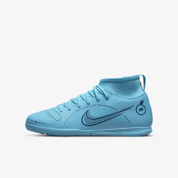 Nike Jr. Mercurial Superfly 8 Club IC Older Indoor-Court Kopačky Detske Modre Oranžové | NK748GYZ