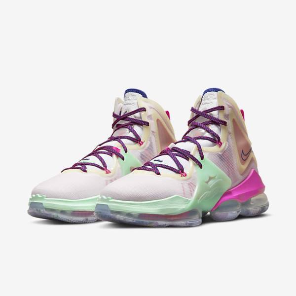 Nike LeBron 19 Basketbalove Tenisky Panske Modre Svetlo Zelene Biele Bordove | NK241BIZ