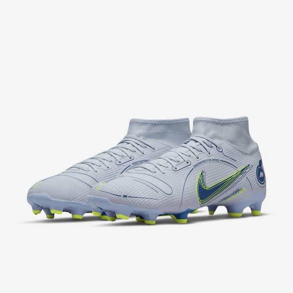 Nike Mercurial Superfly 8 Academy MG Multi-Grounds Kopačky Damske Siva Svetlo Modre Tmavo Modre | NK582JHF