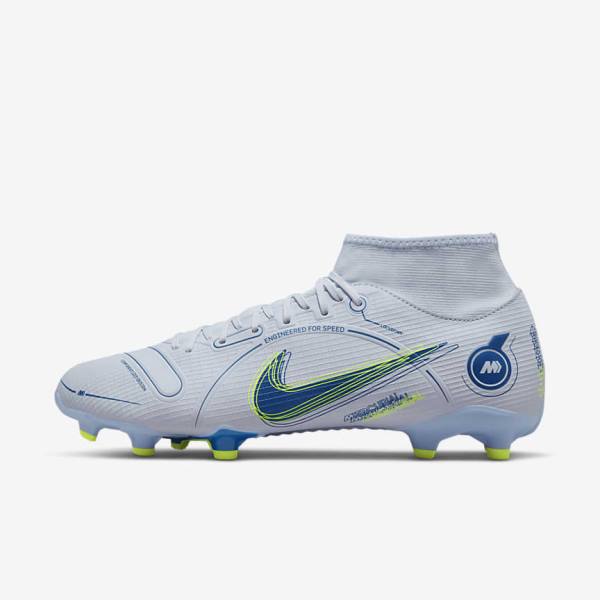 Nike Mercurial Superfly 8 Academy MG Multi-Grounds Kopačky Damske Siva Svetlo Modre Tmavo Modre | NK582JHF