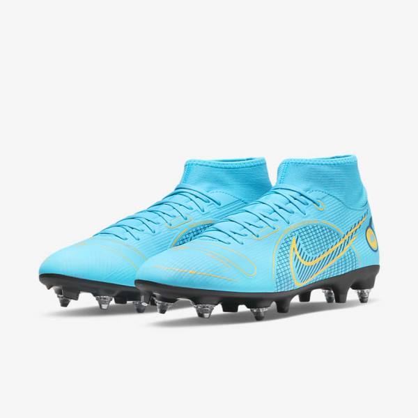 Nike Mercurial Superfly 8 Academy SG-PRO Anti-Clog Traction Soft-Grounds Kopačky Damske Modre Oranžové | NK056VGU