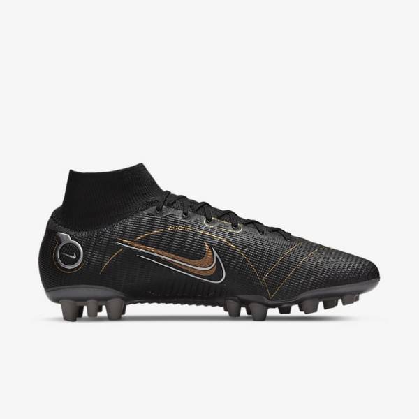 Nike Mercurial Superfly 8 Elite AG Artificial-Grasss Kopačky Damske Čierne Metal Strieborne Siva Metal Zlate | NK610ONW