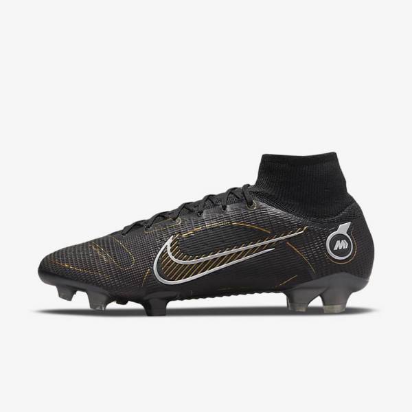 Nike Mercurial Superfly 8 Elite FG Firm-Grounds Kopačky Damske Čierne Metal Strieborne Siva Metal Zlate | NK093HSE