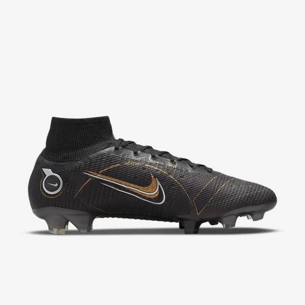 Nike Mercurial Superfly 8 Elite FG Firm-Grounds Kopačky Panske Čierne Metal Strieborne Siva Metal Zlate | NK392VER