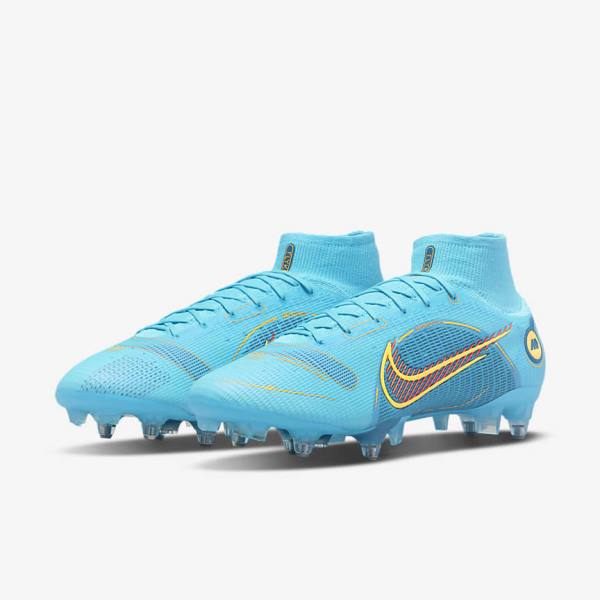 Nike Mercurial Superfly 8 Elite SG-PRO Anti-Clog Traction Soft-Ground Kopačky Panske Modre Oranžové | NK534KMI