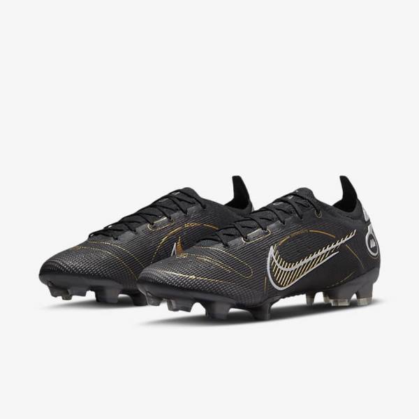 Nike Mercurial Vapor 14 Elite FG Firm-Grounds Kopačky Panske Čierne Metal Strieborne Siva Metal Zlate | NK052HBI