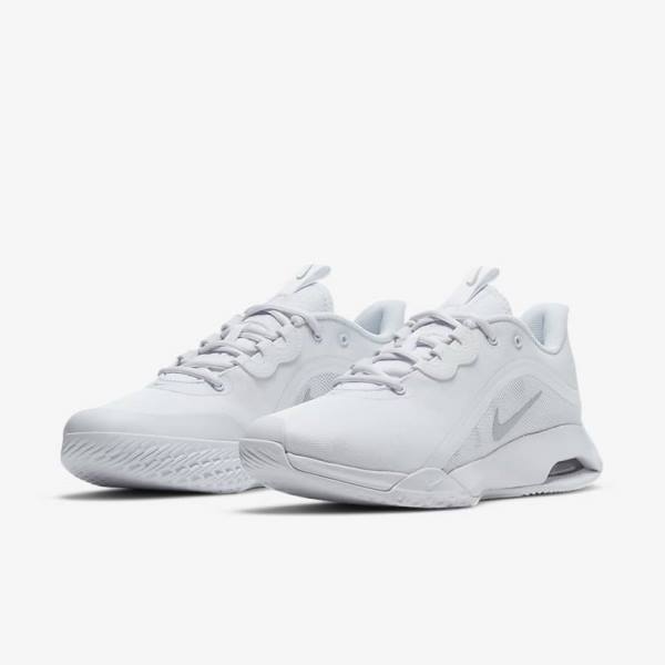 Nike NikeCourt Air Max Volley Hard-Court Tenisove Tenisky Damske Biele Metal Strieborne | NK284HQA