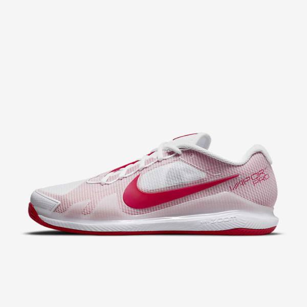 Nike NikeCourt Air Zoom Vapor Pro Clay Court Tenisove Tenisky Panske Biele Červené | NK207JXL