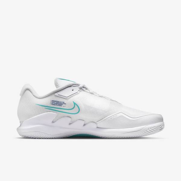 Nike NikeCourt Air Zoom Vapor Pro Clay Court Tenisove Tenisky Panske Biele Svetlo Béžové Kráľovská Modrá Modre Tyrkysové | NK816WNL