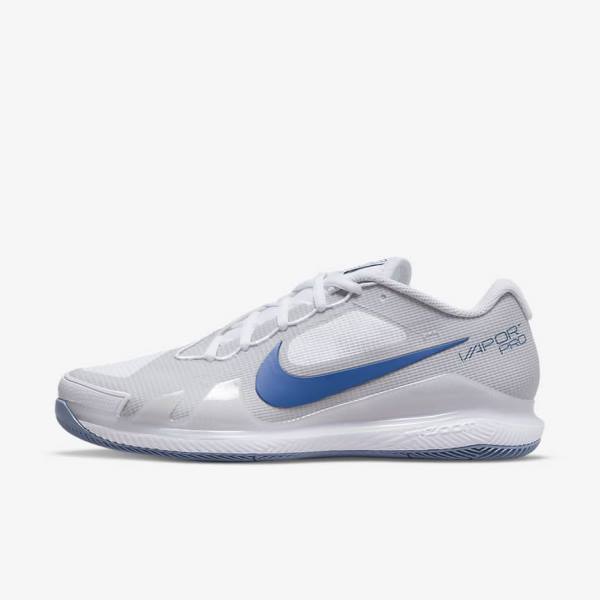 Nike NikeCourt Air Zoom Vapor Pro Hard-Court Tenisove Tenisky Panske Biele Siva Námornícka Modrá | NK312ZQN