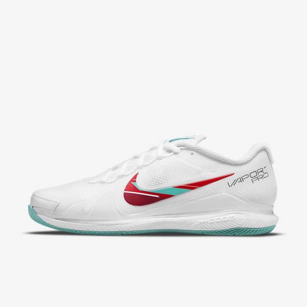 Nike NikeCourt Air Zoom Vapor Pro Hard-Court Tenisove Tenisky Damske Biele Červené Bordove Tyrkysové | NK510TFA