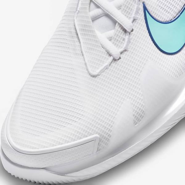 Nike NikeCourt Air Zoom Vapor Pro Hard-Court Tenisove Tenisky Panske Biele Svetlo Béžové Kráľovská Modrá Modre Tyrkysové | NK546HNA