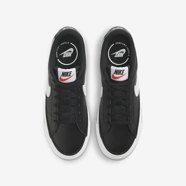 Nike NikeCourt Legacy Older Tenisky Detske Čierne Svetlo Hnede Biele | NK034BJS