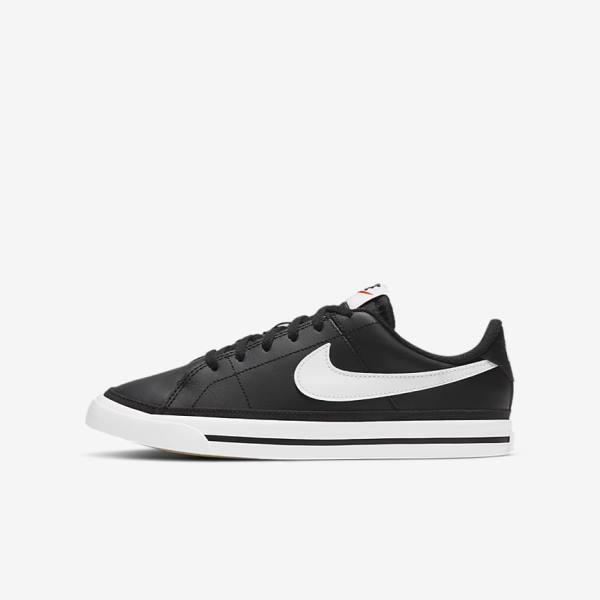 Nike NikeCourt Legacy Older Tenisky Detske Čierne Svetlo Hnede Biele | NK034BJS