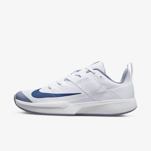 Nike NikeCourt Vapor Lite Hard Court Tenisove Tenisky Panske Biele Námornícka Modrá | NK591VNG