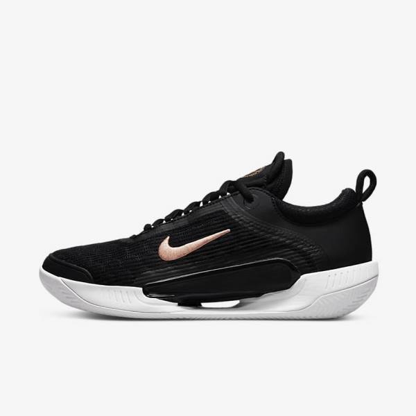 Nike NikeCourt Zoom NXT Clay Court Tenisove Tenisky Damske Čierne Biele Tmavo Siva Metal Červené Hnede | NK634TZW